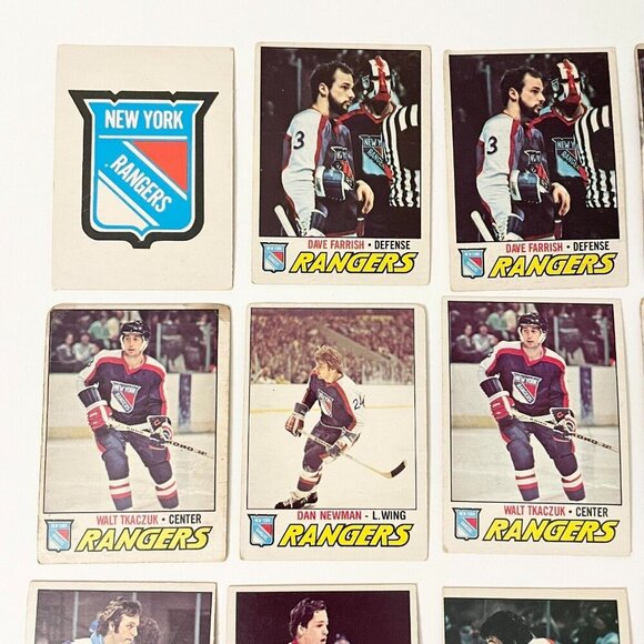 Vtg Lot of 28 1977-78 O Pee Chee New York Rangers NHL Hockey Cards Damaged - Picture 2 of 16